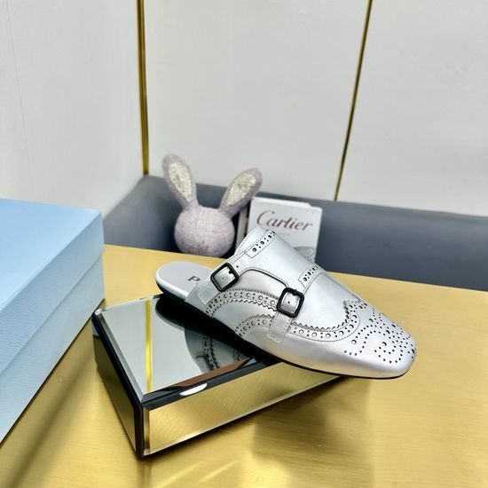 Prada Retro Fringed Casual Slip On Half Slippers With Durable Sole