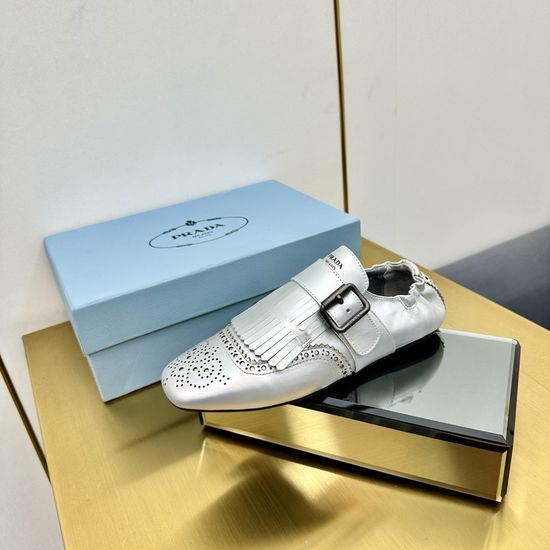 Prada Vintage Fringed Slip On Loafers With Thick Non Slip Sole