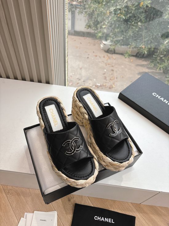 Chanel Sophisticated Wedge Rope-chain Sandals
