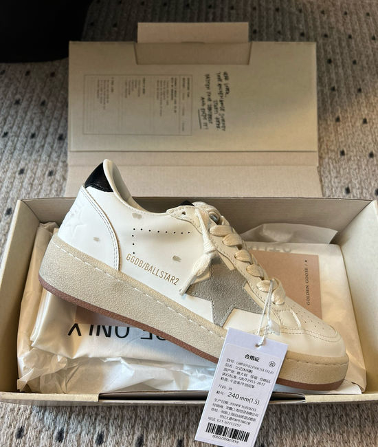 Golden Goose GGDB Vintage Distressed Leather Platform Casual Sneakers
