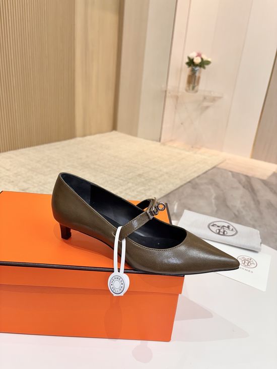 Hermes Red Sheepskin Upper, Genuine Leather Sole, Durability