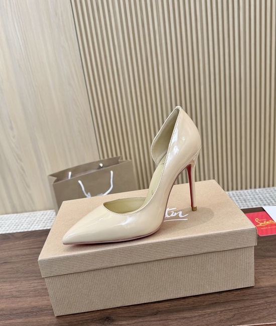 Christian Louboutine Patent Leather Cutout High Heel Dress Shoes
