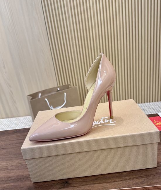 Christian Louboutine Patent Leather Cutout High Heel Dress Shoes