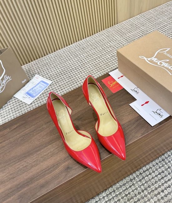 Christian Louboutine Patent Leather Cutout High Heel Dress Shoes