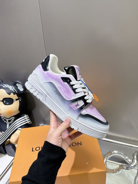 Louis Vuitton Genuine Leather Upper Non-slip Fashion Basketball Sneakers