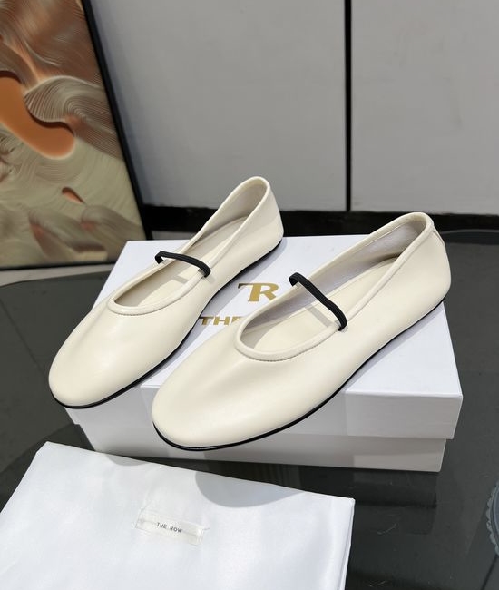 The Row Minimalist Leather Ballet Flats Ultra Soft Comfortable Footwear