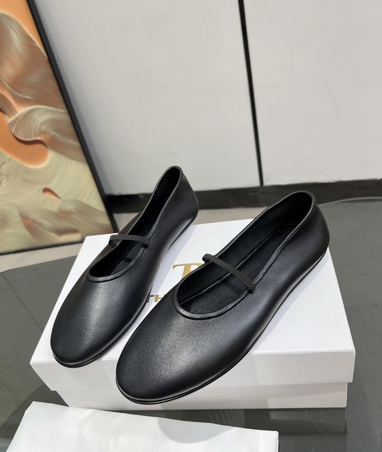 The Row Minimalist Leather Ballet Flats Ultra Soft Comfortable Footwear
