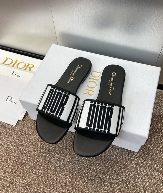 Christian Dior CD Embroidered Stiletto Heel Sandals with Transparent Straps