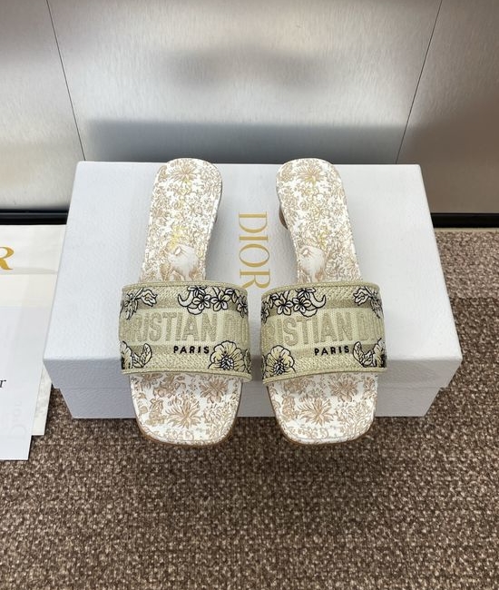 Christian Dior CD Embroidered Stiletto Heel Sandals with Transparent Straps