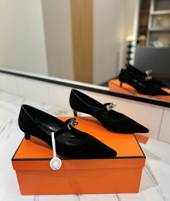 Hermes Premium Suede Low Heel Comfortable Dress Shoes