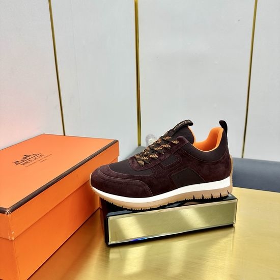 Hermes High-Tech Canvas and Suede Casual Sports Shoes