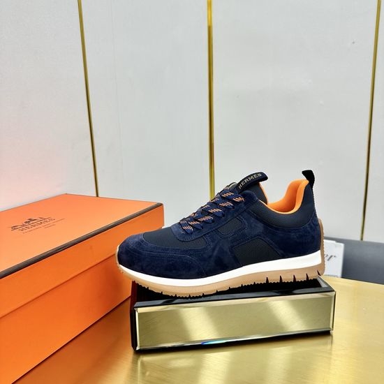 Hermes High-Tech Canvas and Suede Casual Sports Shoes