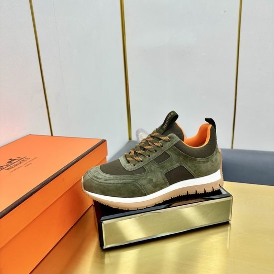 Hermes High-Tech Canvas and Suede Casual Sports Shoes