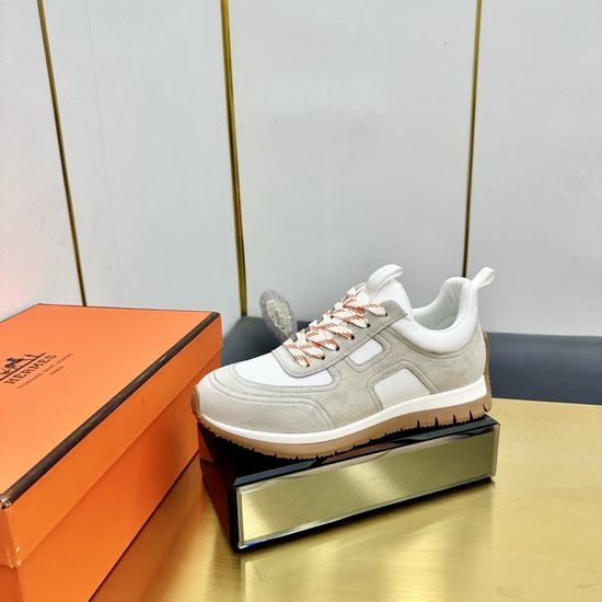 Hermes High-Tech Canvas and Suede Casual Sports Shoes