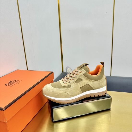 Hermes High-Tech Canvas and Suede Casual Sports Shoes