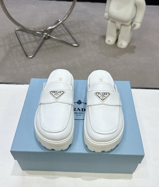 Prada Thick Sole Platform Slide Sandals Comfortable Casual Footwear