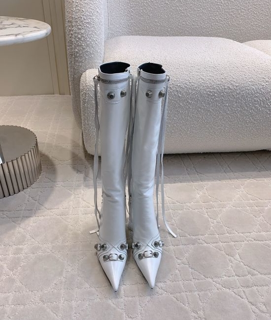 Balenciaga Fringed Rivet Ankle Boot Calf Leather Comfortable