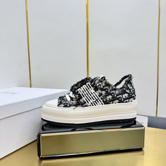 Christian Dior CD Premium Thick Sole Canvas Casual Comfortable Sneakers