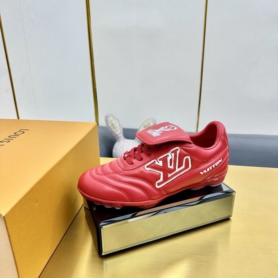 Louis Vuitton LV Designer Inspired Soccer-themed Sneakers with Dynamic Logos