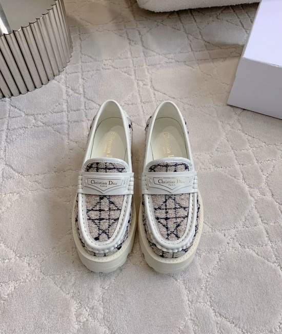 Christian Dior CD Color Block Platform Loafers Casual Comfortable All Match