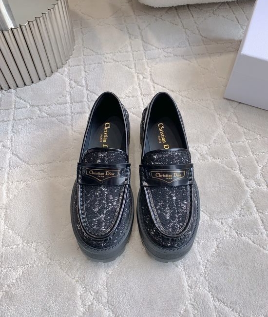 Christian Dior CD Color Block Platform Loafers Casual Comfortable All Match