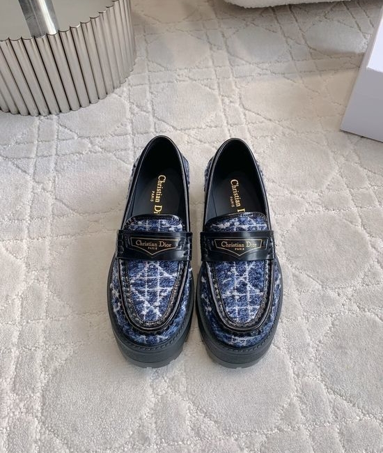 Christian Dior CD Color Block Platform Loafers Casual Comfortable All Match