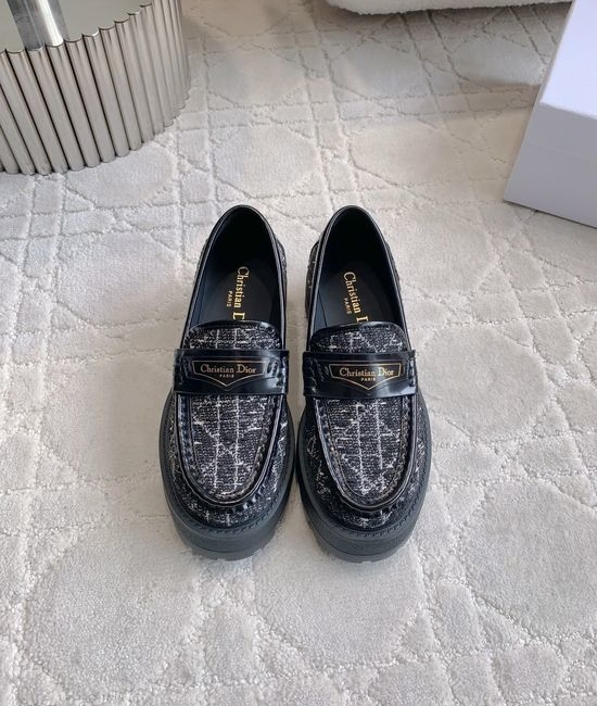 Christian Dior CD Color Block Platform Loafers Casual Comfortable All Match