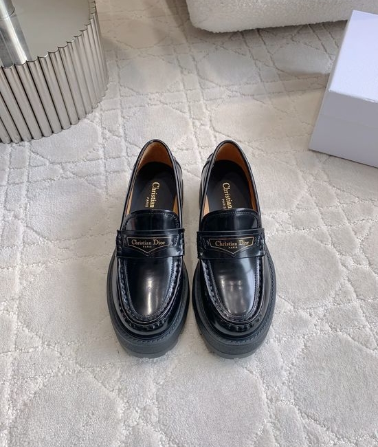 Christian Dior CD Color Block Platform Loafers Casual Comfortable All Match