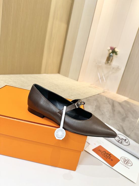 Hermes Top-Quality Leather Sole, Original Development, Elegant Shoes