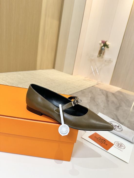 Hermes Premium Leather Sole, Authentic Design, High-End Shoes