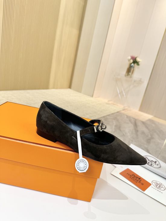Hermes Authentic Leather Sole, Top-tier Version, Exquisite Shoes