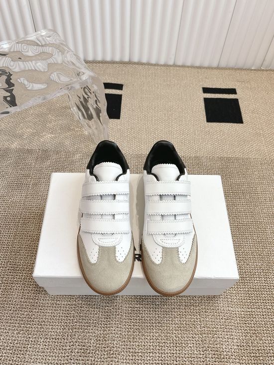 Max Mara Classic Velcro Trainers with Premium Leather Finish