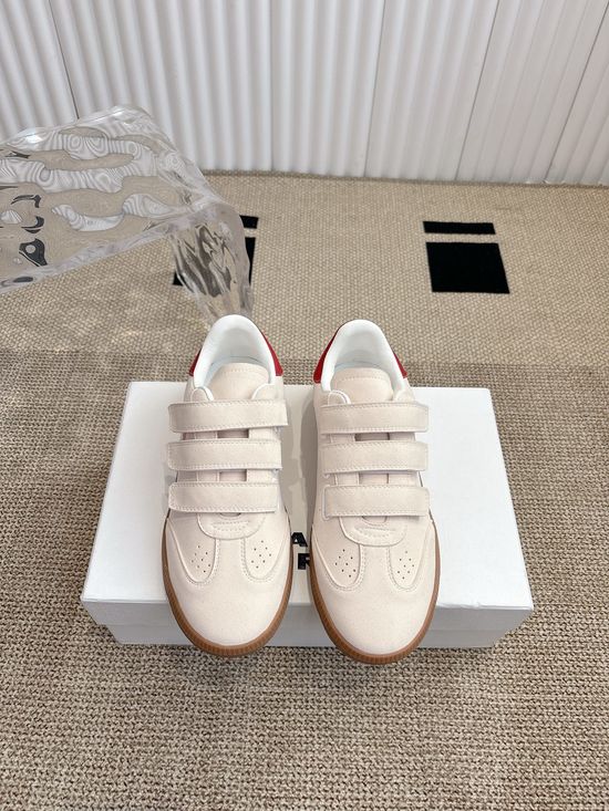 Max Mara Classic Velcro Trainers with Premium Leather Finish