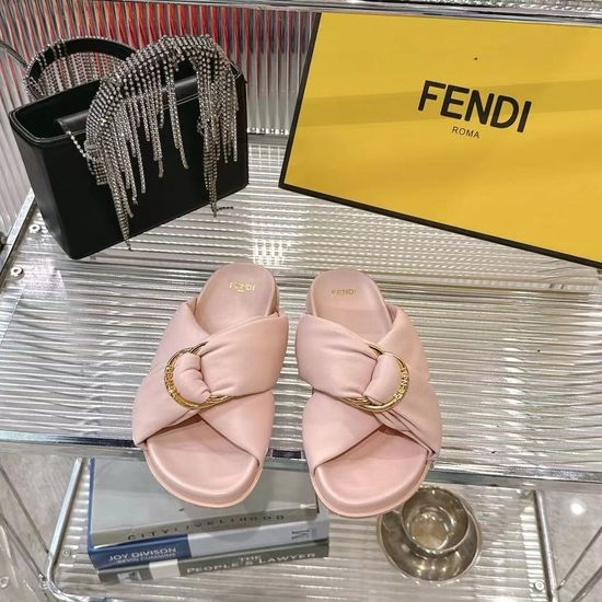 Fendi Classic Embroidered Flat Slip On Casual Comfort Slides