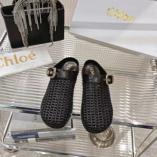 Loewe Woven Fabric Mules Lightweight Soft Sole Casual Style