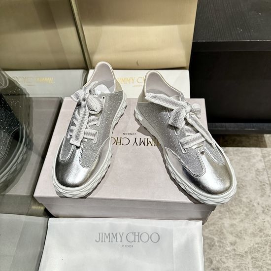 Jimmy Choo Classic White Sneakers Versatile Stylish Casual Footwear