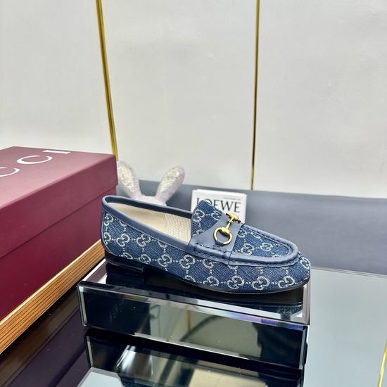 Gucci Premium Corduroy Leather Horsebit Casual Loafer Shoes