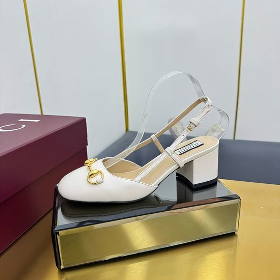 Gucci Elegant Buckle Strap Low Heel Pumps Genuine Leather Non Slip Sole