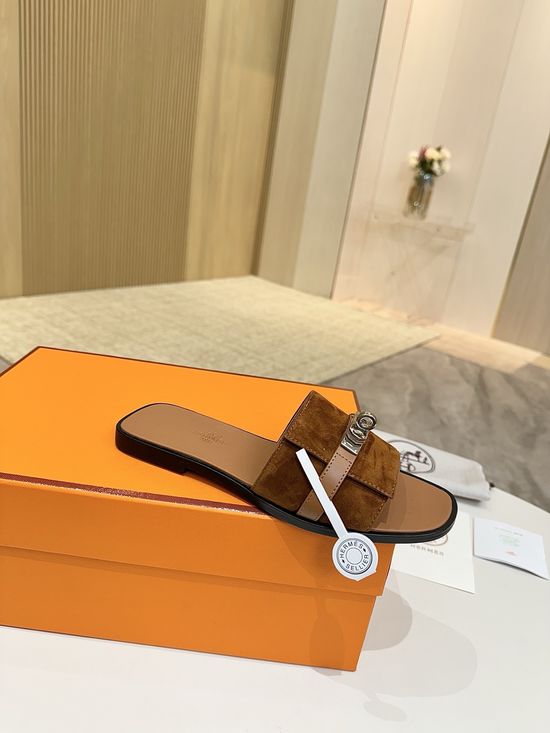 Hermes Nubuck Cowhide Leather Sole Classic Comfort Shoes