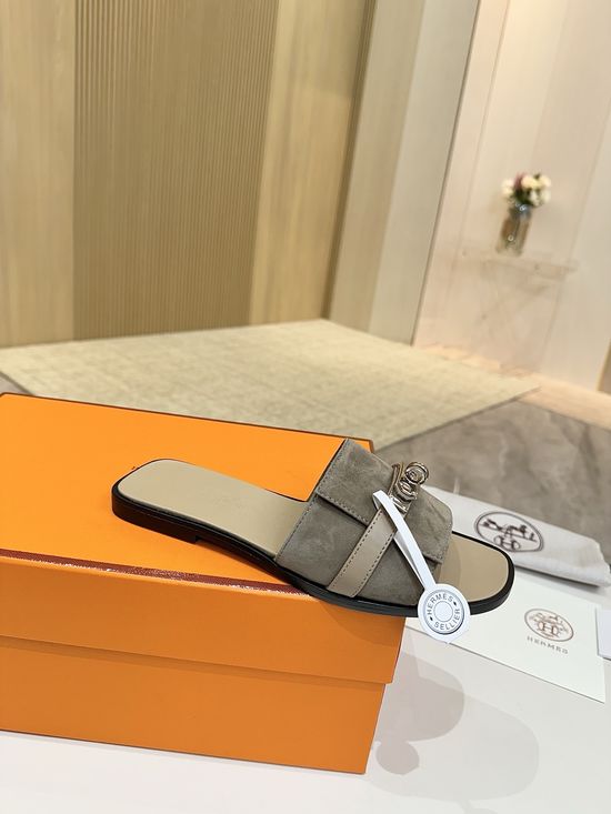 Hermes Nubuck Cowhide Leather Sole Classic Comfort Shoes