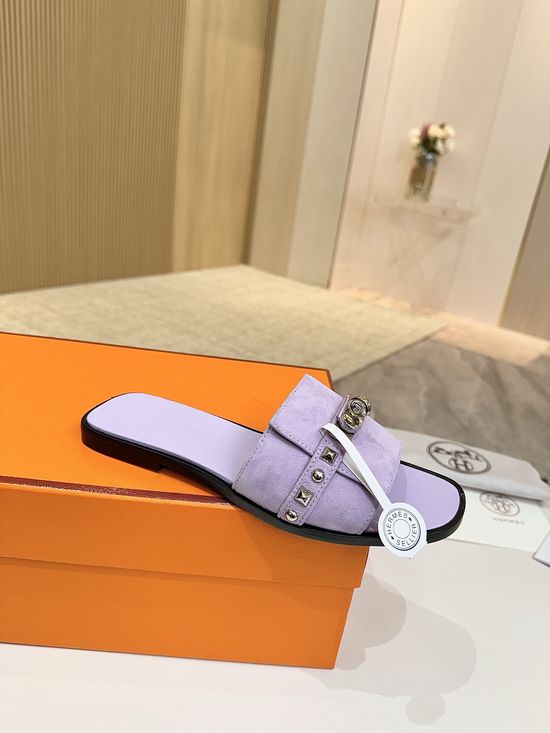 Hermes Suede Leather Premium Shoes with Genuine Leather Sole