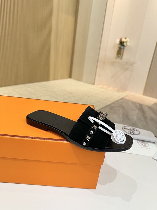 Hermes Suede Leather Premium Shoes with Genuine Leather Sole