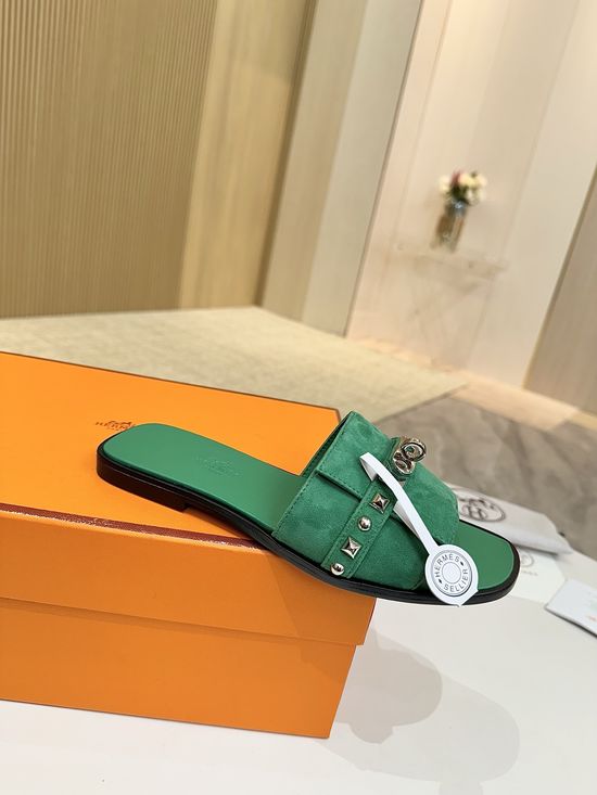 Hermes Suede Leather Premium Shoes with Genuine Leather Sole