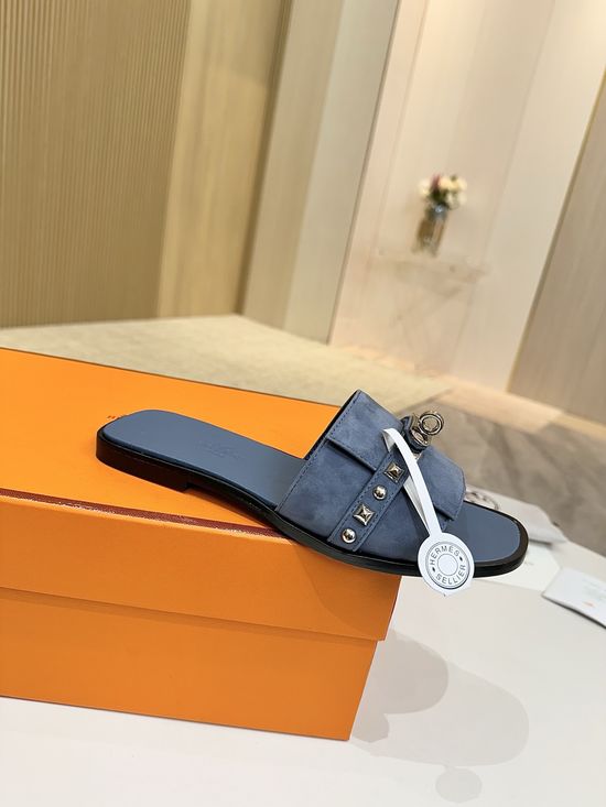 Hermes Suede Leather Premium Shoes with Genuine Leather Sole