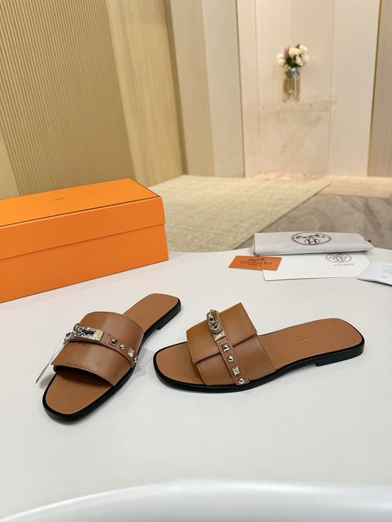 Hermes Comfort Premium Leather Shoes with Leather Sole