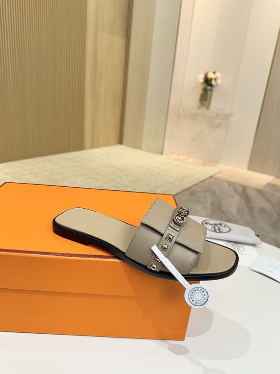 Hermes Comfort Premium Leather Shoes with Leather Sole