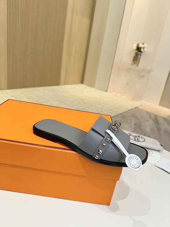 Hermes Comfort Premium Leather Shoes with Leather Sole