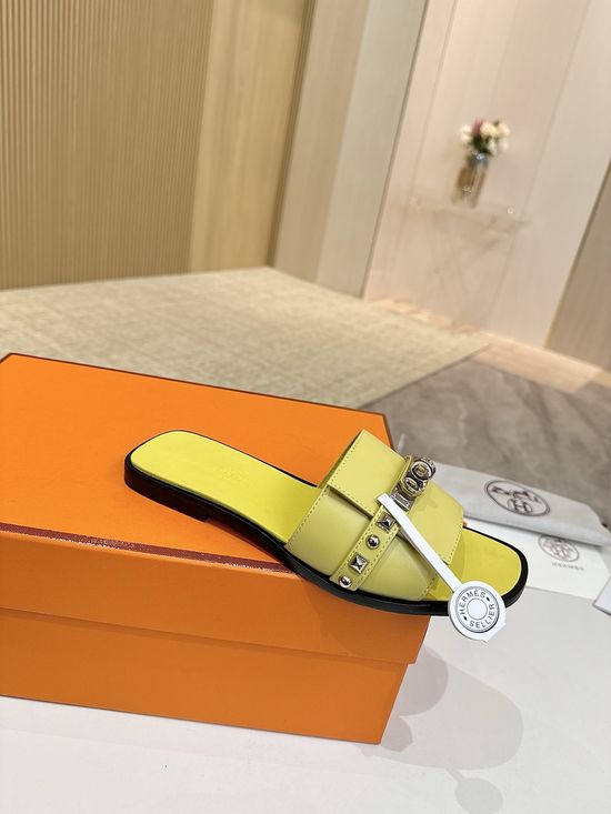 Hermes Comfort Premium Leather Shoes with Leather Sole