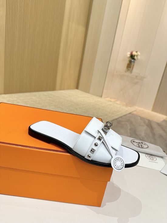 Hermes Comfort Premium Leather Shoes with Leather Sole