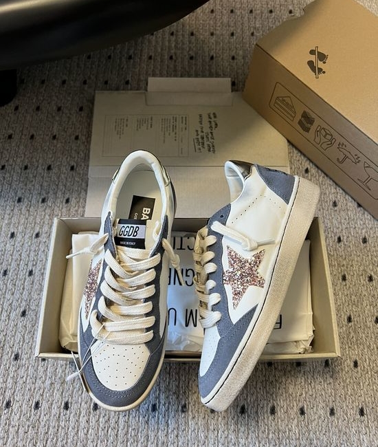 Golden Goose GGDB Gold Tail Pastel Star Distressed Platform Casual Sneakers
